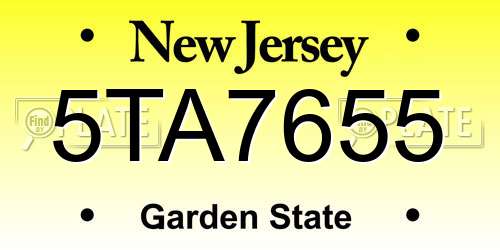 5TA7655 New Jersey License Plate