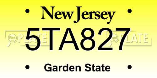 5TA827 New Jersey License Plate