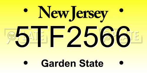 5TF2566 New Jersey License Plate