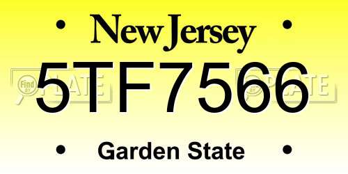 5TF7566 New Jersey License Plate