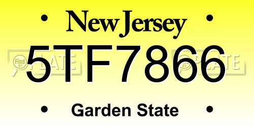 5TF7866 New Jersey License Plate