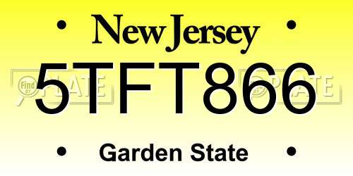 5TFT866 New Jersey License Plate