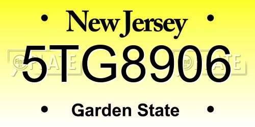 5TG8906 New Jersey License Plate