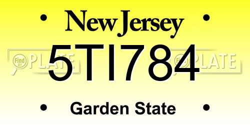 5TI784 New Jersey License Plate