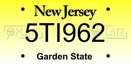 5TI962 New Jersey License Plate