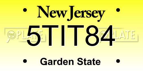 5TIT84 New Jersey License Plate