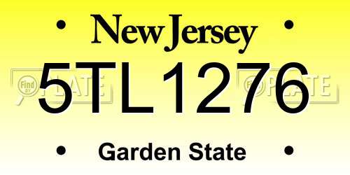 5TL1276 New Jersey License Plate