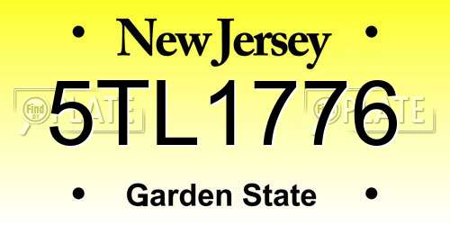 5TL1776 New Jersey License Plate