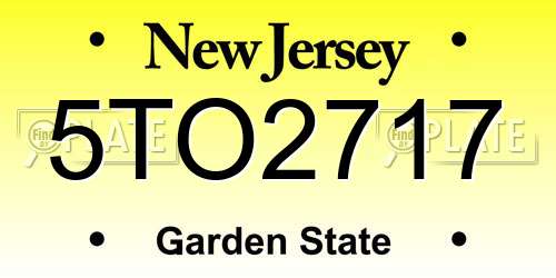 5TO2717 New Jersey License Plate