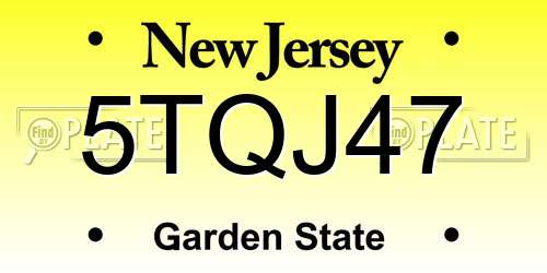 5TQJ47 New Jersey License Plate