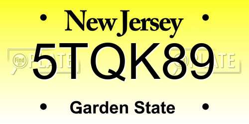 5TQK89 New Jersey License Plate