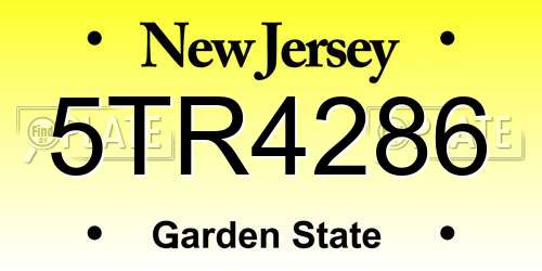 5TR4286 New Jersey License Plate