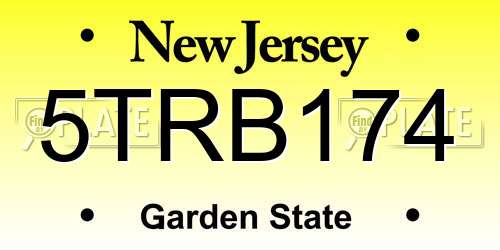 5TRB174 New Jersey License Plate
