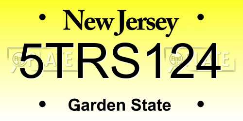 5TRS124 New Jersey License Plate