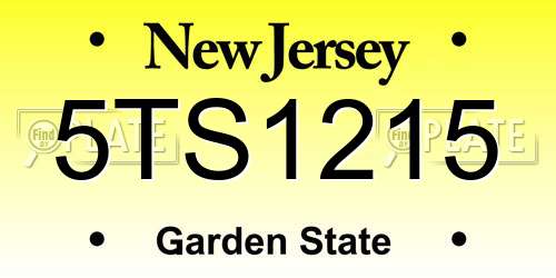 5TS1215 New Jersey License Plate