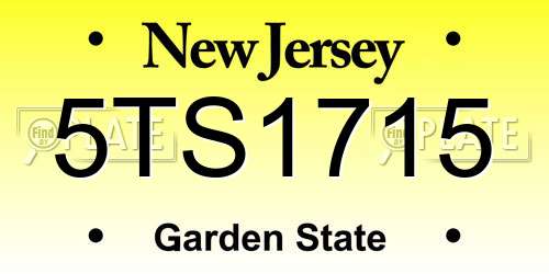 5TS1715 New Jersey License Plate
