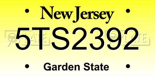 5TS2392 New Jersey License Plate