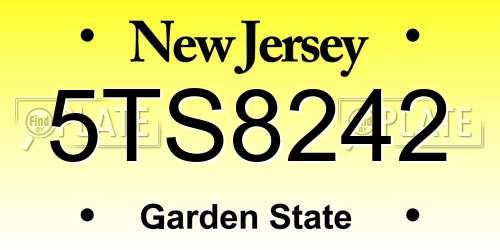 5TS8242 New Jersey License Plate