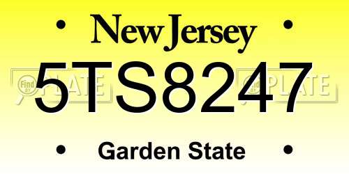 5TS8247 New Jersey License Plate