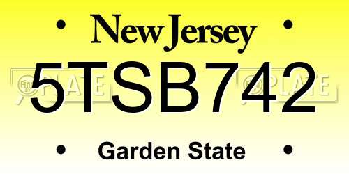 5TSB742 New Jersey License Plate