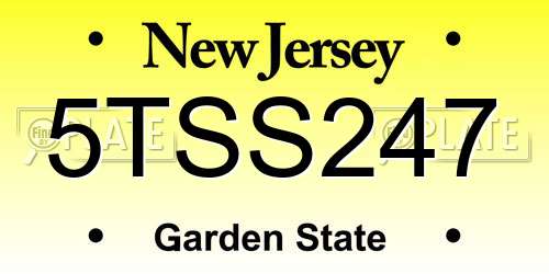 5TSS247 New Jersey License Plate