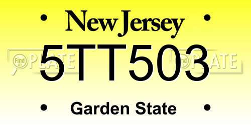 5TT503 New Jersey License Plate