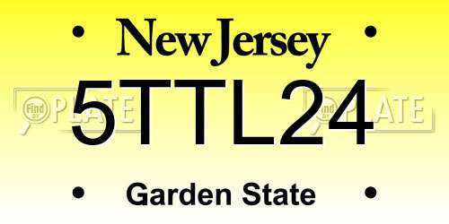 5TTL24 New Jersey License Plate