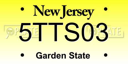 5TTS03 New Jersey License Plate