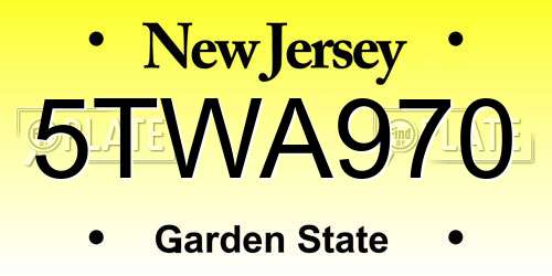 5TWA970 New Jersey License Plate