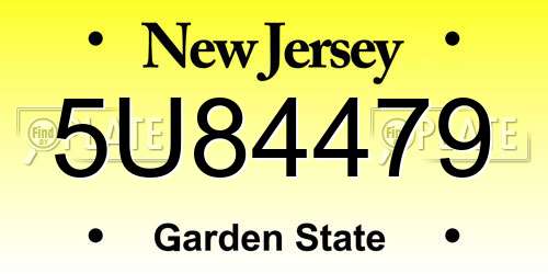 5U84479 New Jersey License Plate