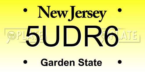 5UDR6 New Jersey License Plate