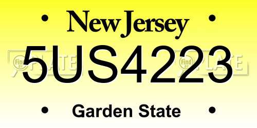 5US4223 New Jersey License Plate