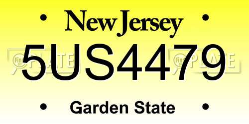 5US4479 New Jersey License Plate