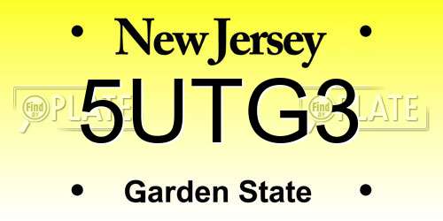 5UTG3 New Jersey License Plate