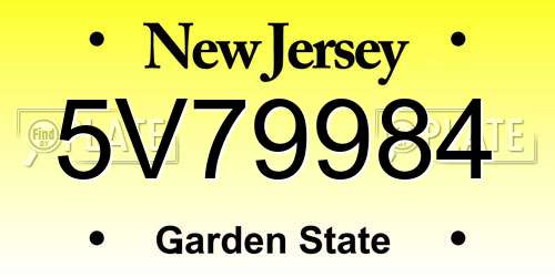 5V79984 New Jersey License Plate