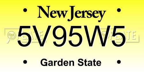 5V95W5 New Jersey License Plate