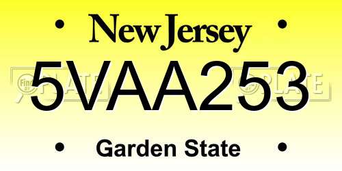 5VAA253 New Jersey License Plate