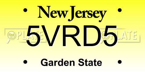 5VRD5 New Jersey License Plate