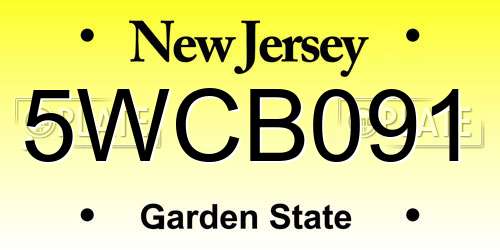 5WCB091 New Jersey License Plate