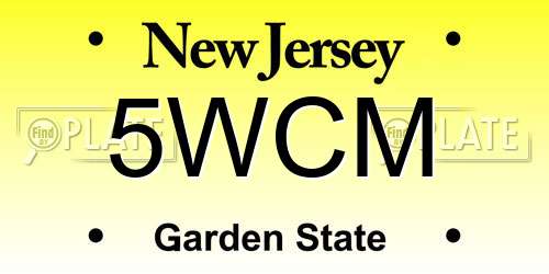 5WCM New Jersey License Plate