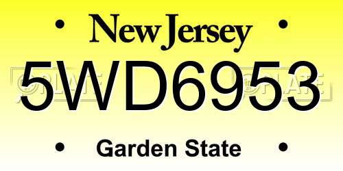 5WD6953 New Jersey License Plate