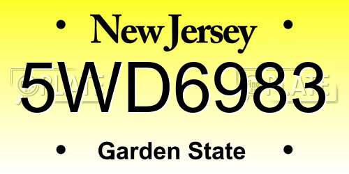 5WD6983 New Jersey License Plate