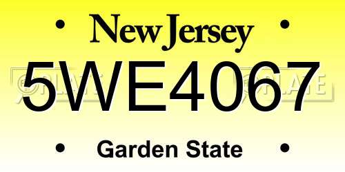 5WE4067 New Jersey License Plate
