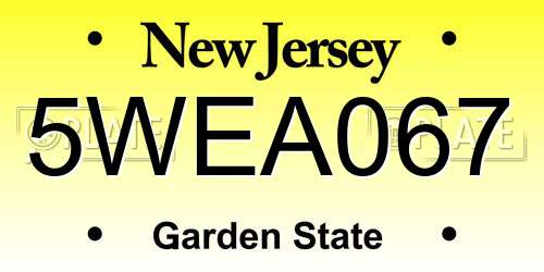 5WEA067 New Jersey License Plate