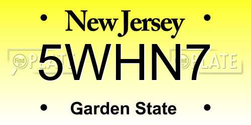 5WHN7 New Jersey License Plate