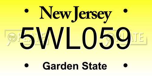 5WL059 New Jersey License Plate