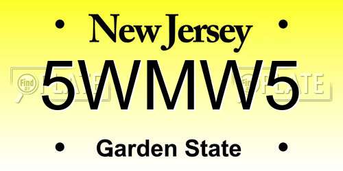 5WMW5 New Jersey License Plate