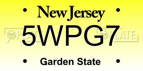 5WPG7 New Jersey License Plate