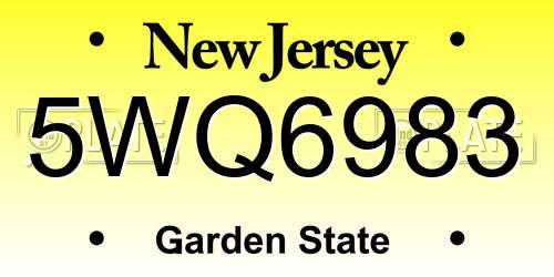 5WQ6983 New Jersey License Plate