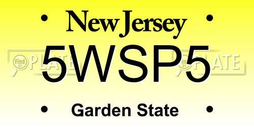5WSP5 New Jersey License Plate